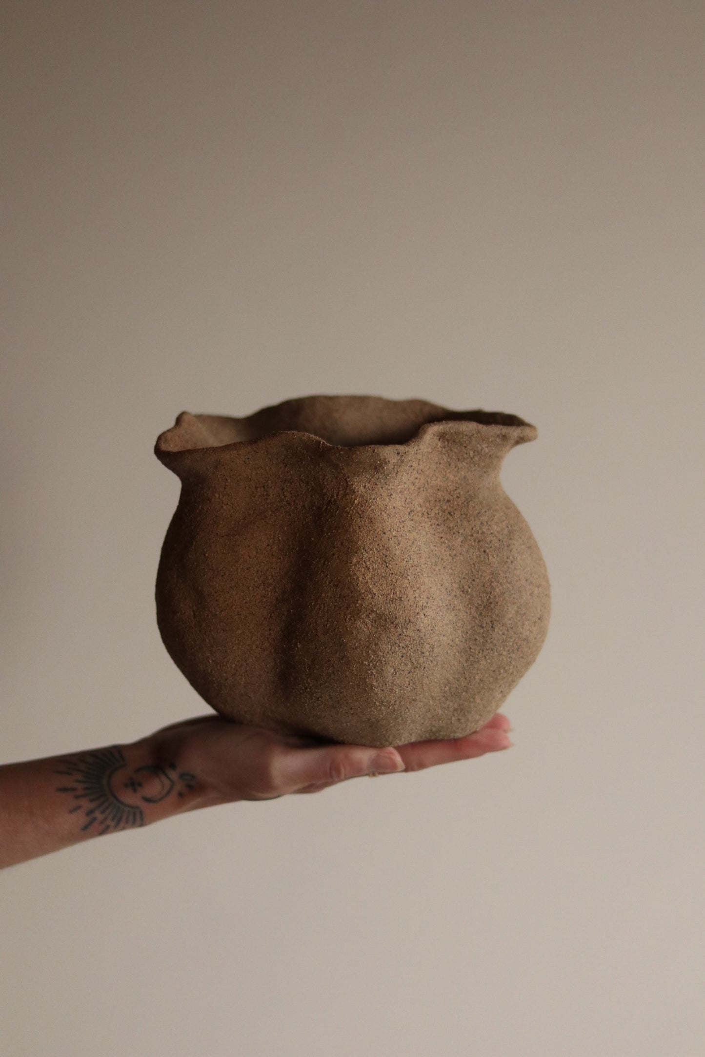 5.5" Gathered Earth Sculptural Vessel