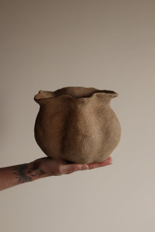 5.5" Gathered Earth Sculptural Vessel